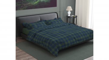 Romanette Lumberjack Flanel Dekbedovertrek Blauw Groen