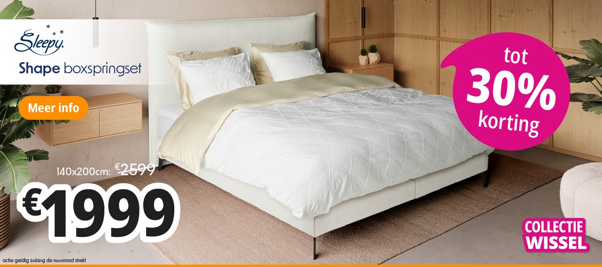 Boxspringset Sleepy Shape Vlak - Pillow