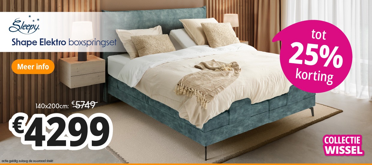 Boxspringset Sleepy Shape Pillow Elektro - Matras Sleepy Priority HR