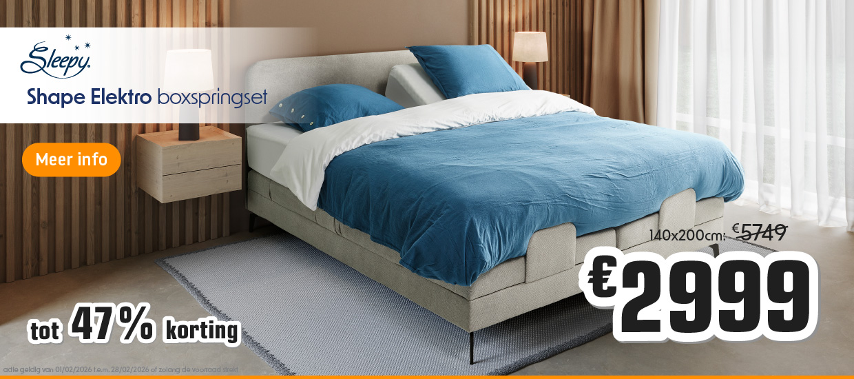 Boxspringset Sleepy Shape Elektro - Matras Sleepy Priority HR