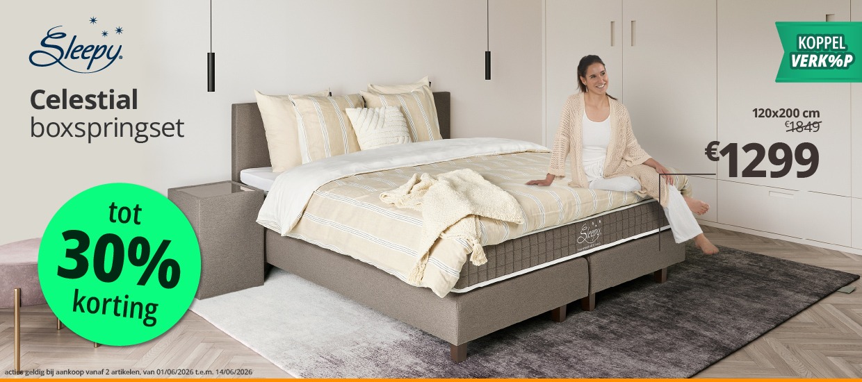Boxspringset Sleepy Celestial Vlak