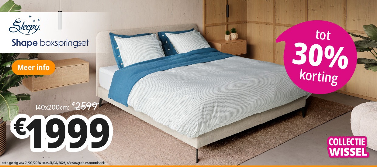 Boxspringset Sleepy Shape Vlak - Cosy