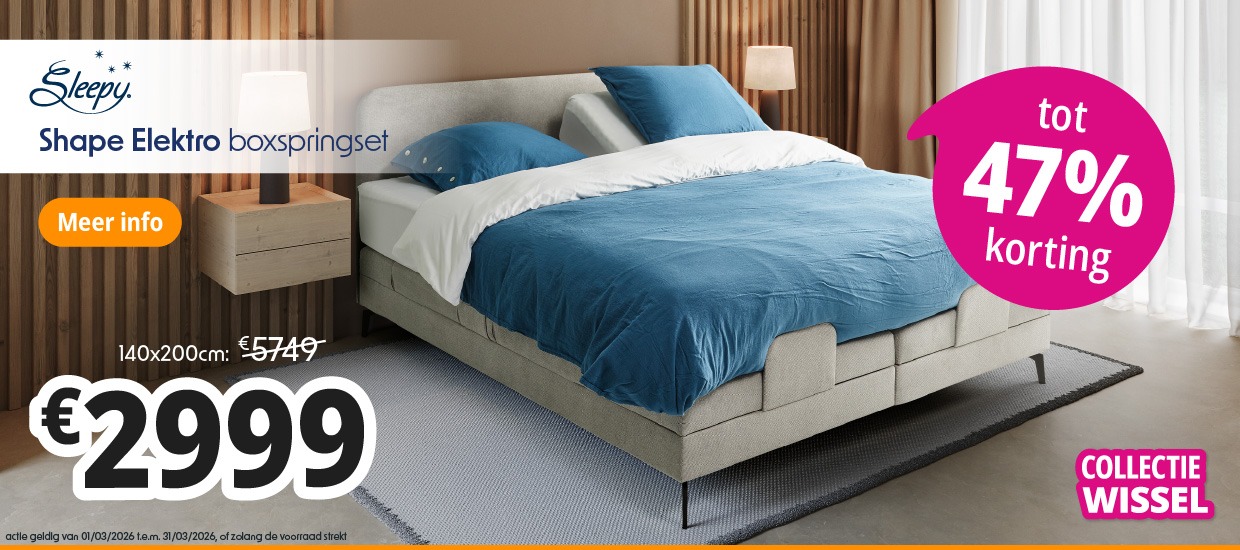 Boxspringset Sleepy Shape Elektro - Platinum 500
