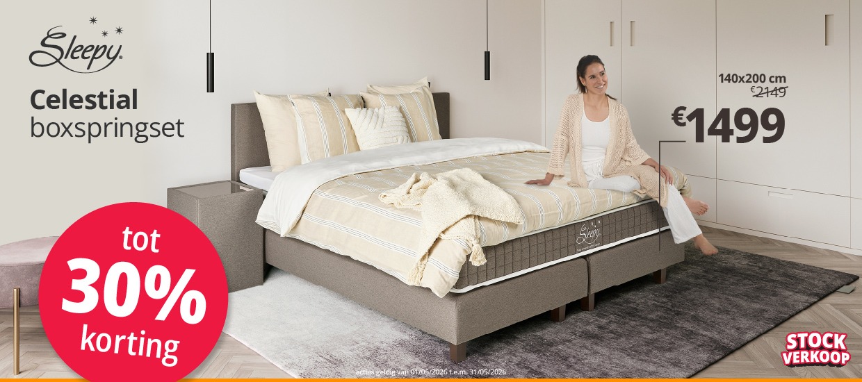 Boxspringset Sleepy Celestial Vlak