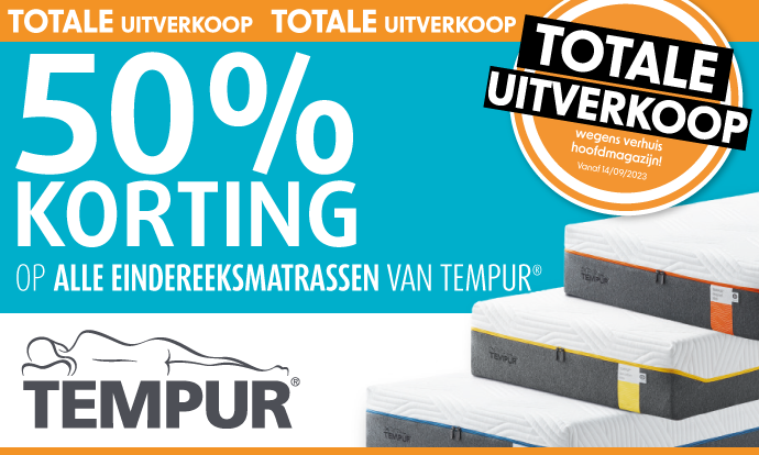 Tempur 50% korting